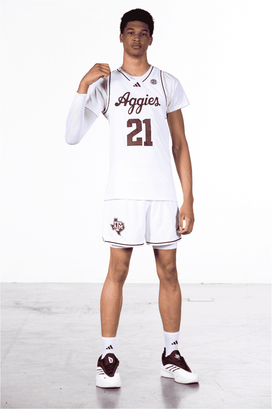 Josh Irving in Texas A&M uniform on media day